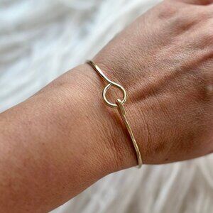 14K Gold Filled Hook & Eye Bangle Bracelet Stackable Western Coastal Cowgirl